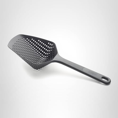 Joseph Joseph Scoop Plus Colander negro, lavavajillas seguro para limpieza rápida