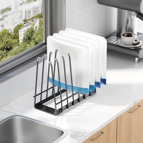 Josmimic vista lateral de doble nivel, almacenamiento versátil para bolsas y utensilios.