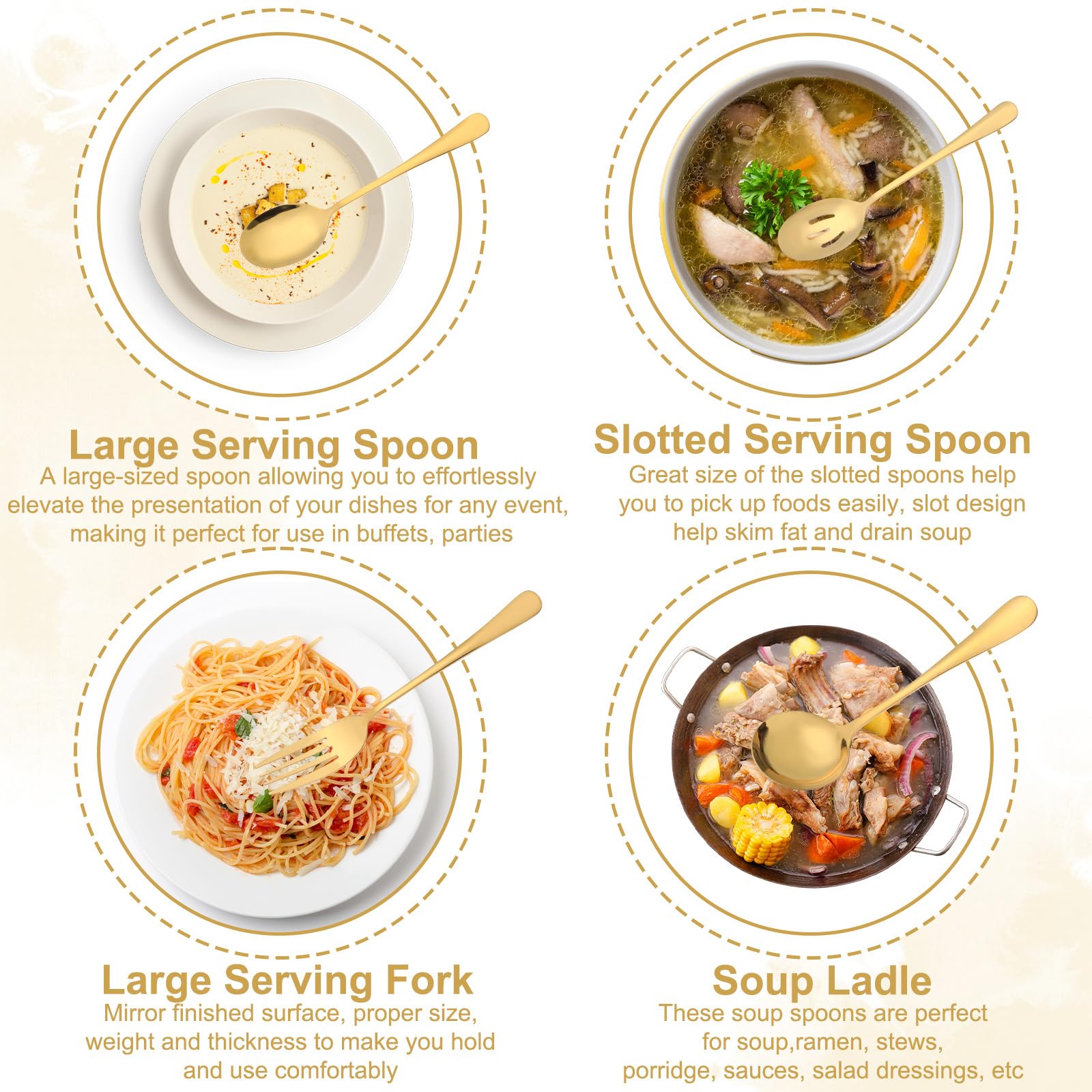 Pinzas para comida doradas de Josojoou, ideales para porciones controladas.