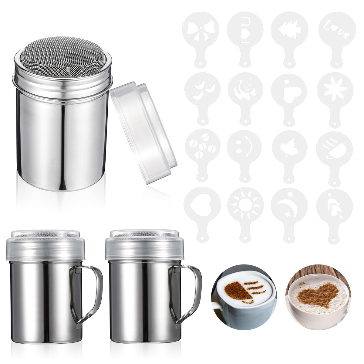 Conjunto de dosificadores de acero inoxidable JOUTYFOR para espolvorear de forma uniforme.