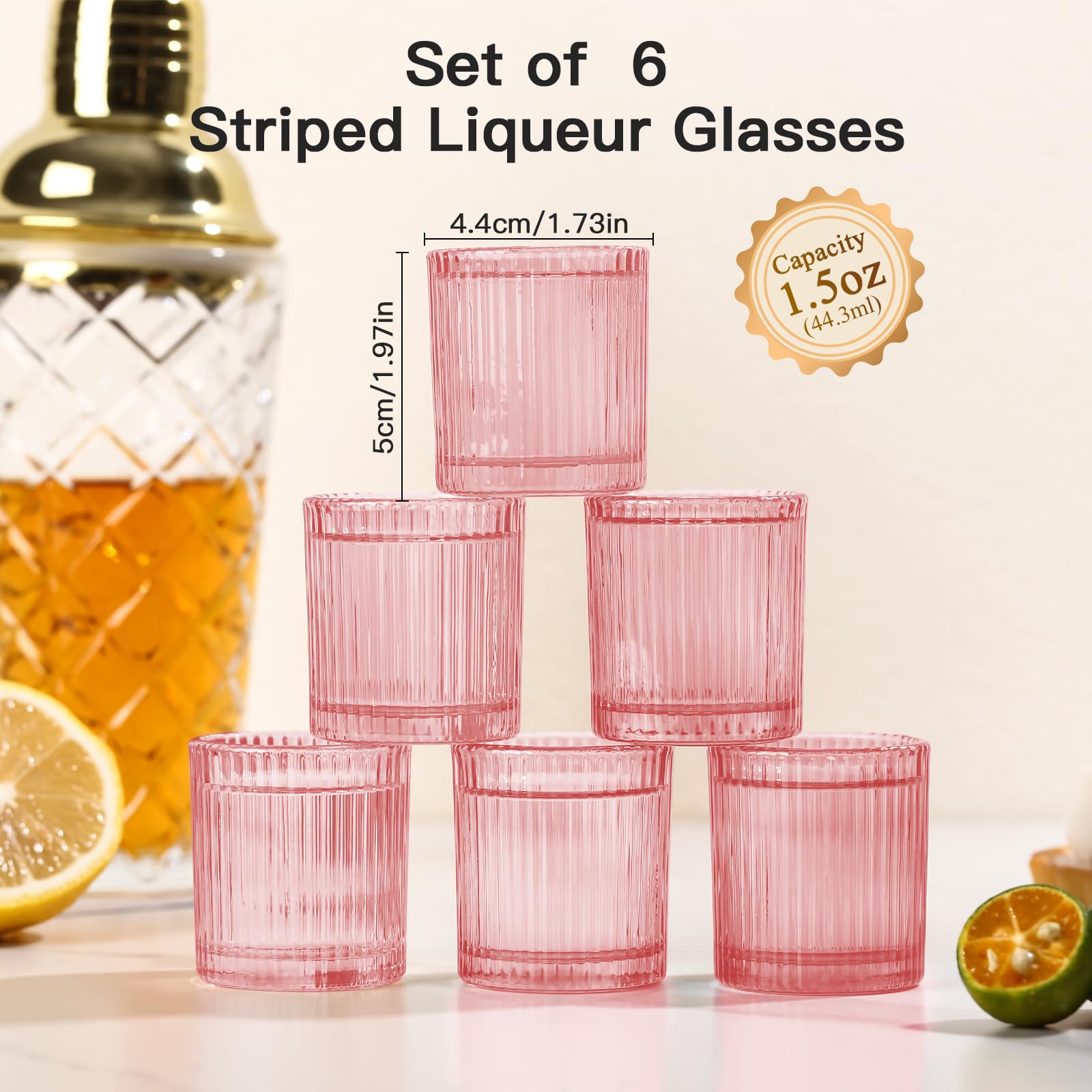 Chupitos rosa con textura ribada de JOVGANK para un agarre seguro.