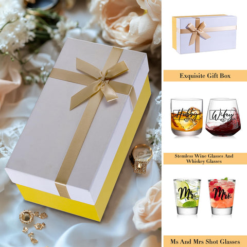 Caja regalo lista para boda de JOVGANK con dos vasos.