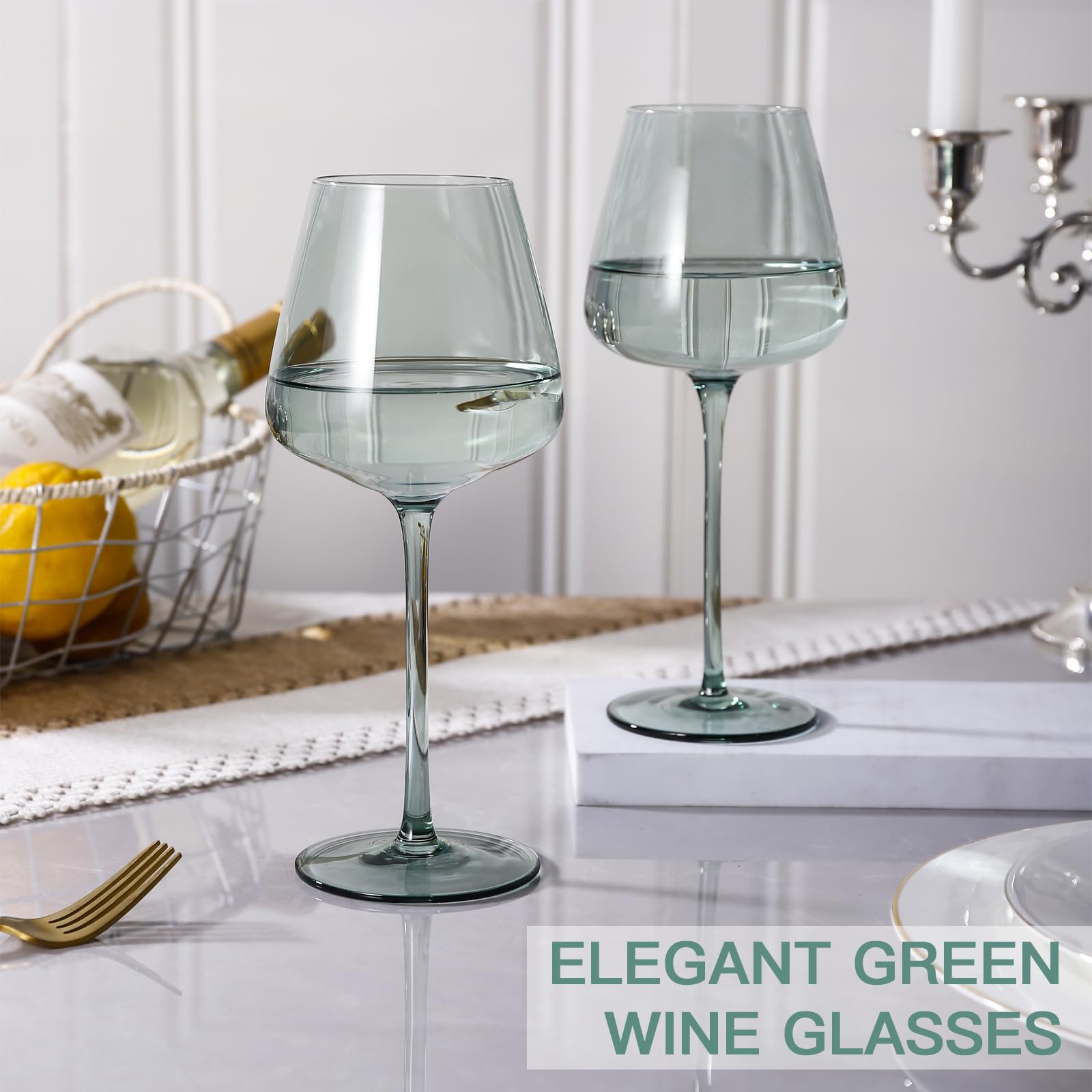 Regalo ideal JOVGANK, copas verdes para cenas, bodas y celebraciones.