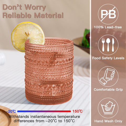 Vaso de vidrio grueso con pared robusta para bebidas frías