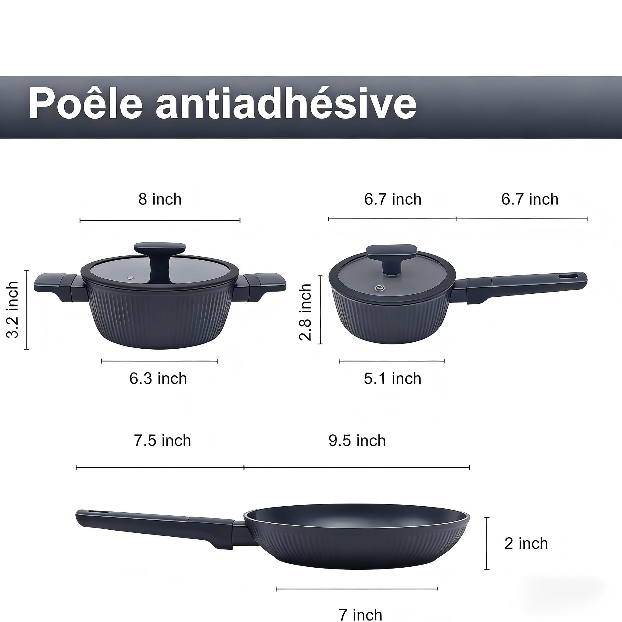 Sartén cerámico Jovire de 9-5 pulgadas, antiadherente para saltear.