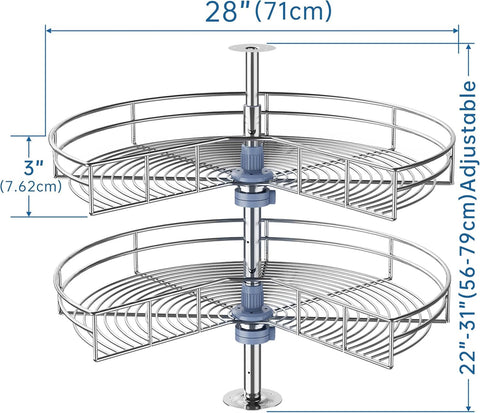 JOWBOOW dimensiones 28 pulgadas y altura ajustable para gabinetes