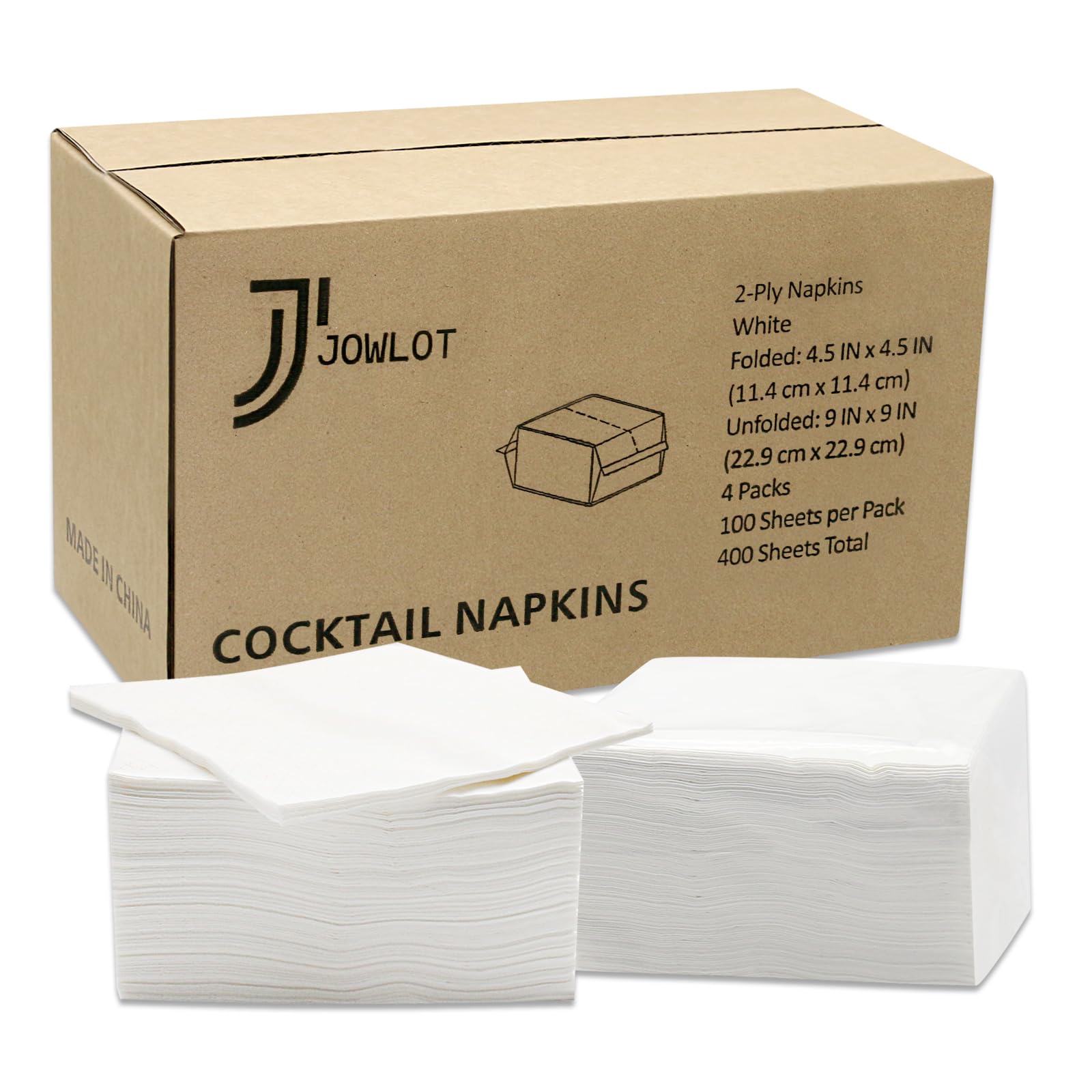 Servicio de JOWLOT cocktail 400 unidades, 2 capas, ideal para uso diario y eventos multifuncionales.