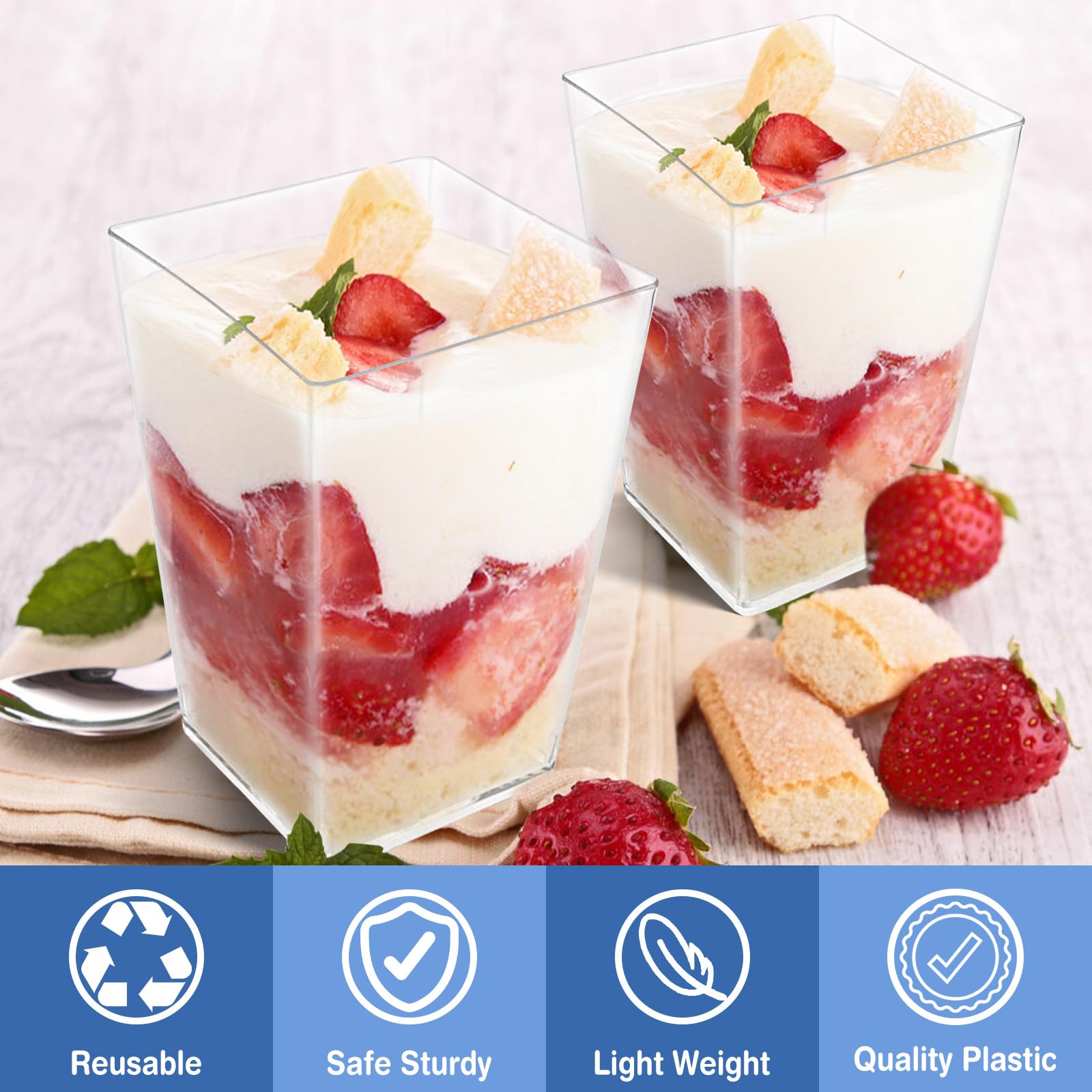 Cucharas plásticas incluidas de Joy Akkess para servicio cómodo