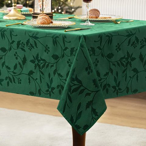 Joybest mantel navidad jacquard verde detalle tejido duradero y fácil de limpiar