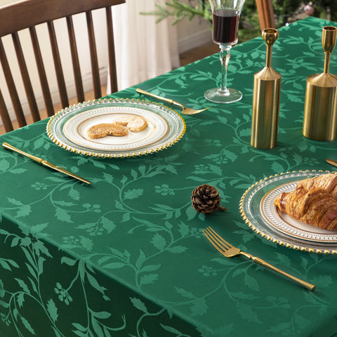 Joybest mantel navidad jacquard verde uso en bodas elegante