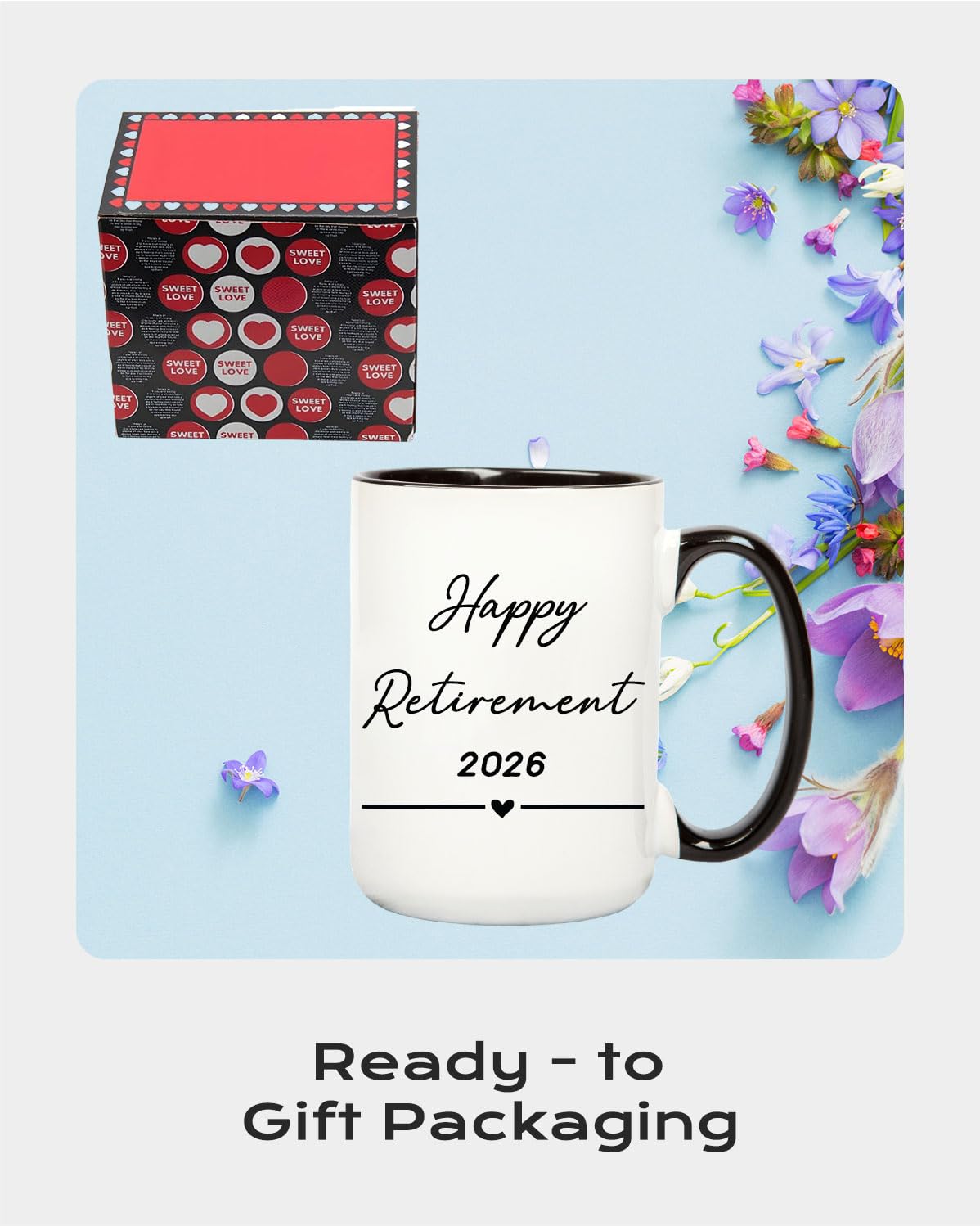 Joybloks taza retiro diseño resistente, regalo listo para entregar.