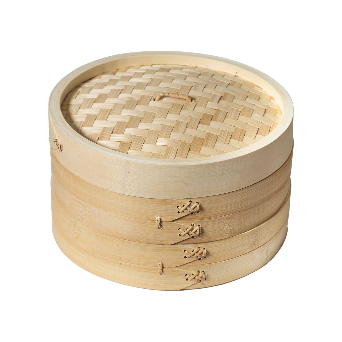 Joyce Chen cesto vapor bambú 10 pulgadas, dos niveles para cocinar varias porciones.