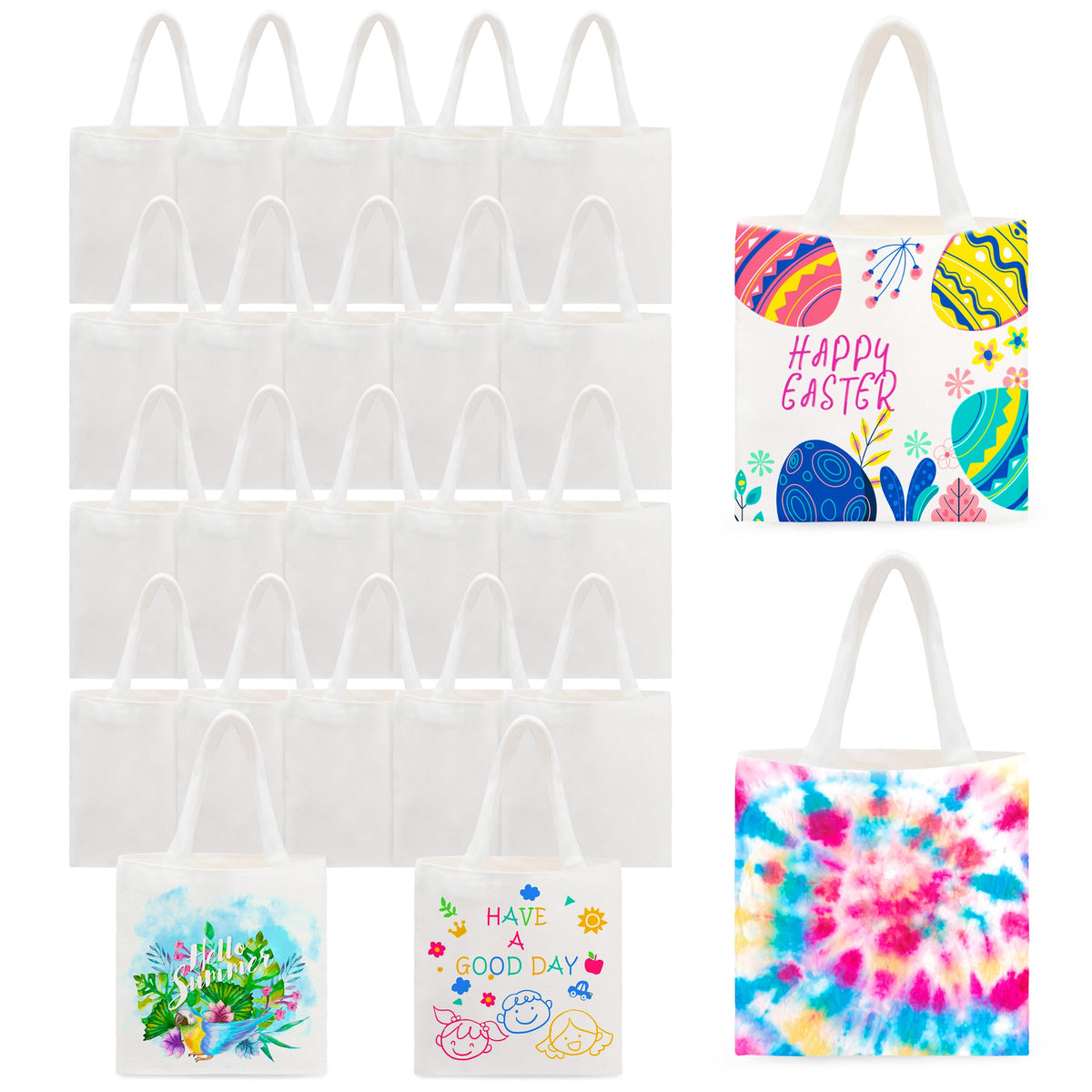 Joyclub bolsas mini tote blancas para sublimación, resultado duradero.