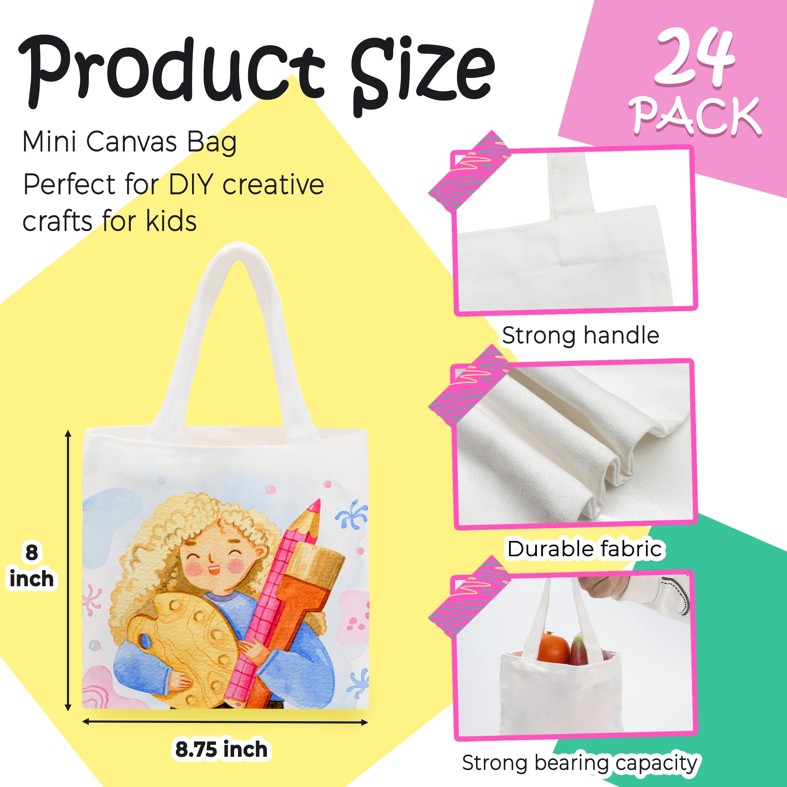 Joyclub bolsas de lona mini para reutilizar con asas prácticas.