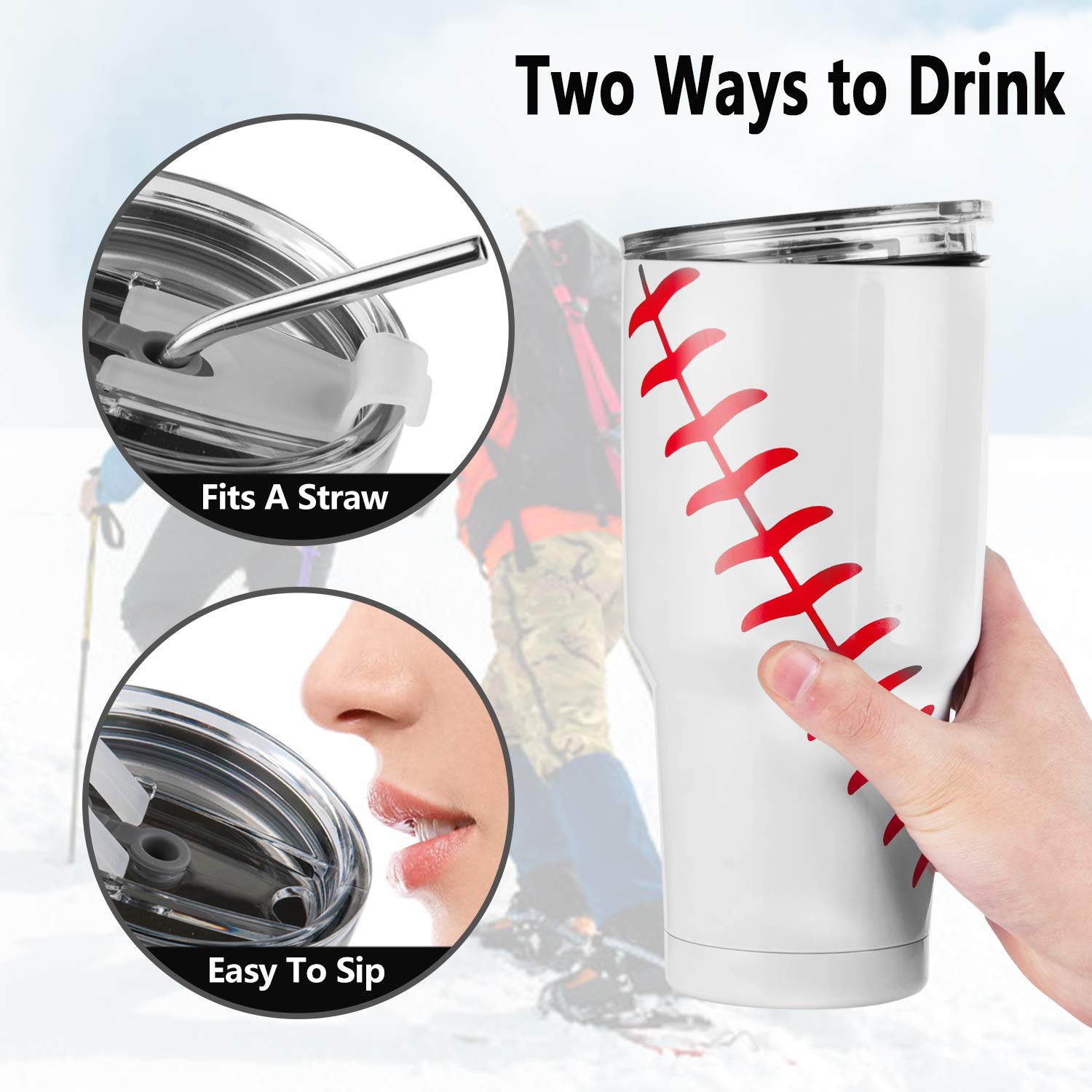 Joyclub termo 30oz con paja curva ideal para bebidas frías o calientes