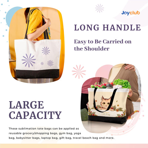 Joyclub tote lista para sublimación, imprime patrones duraderos.
