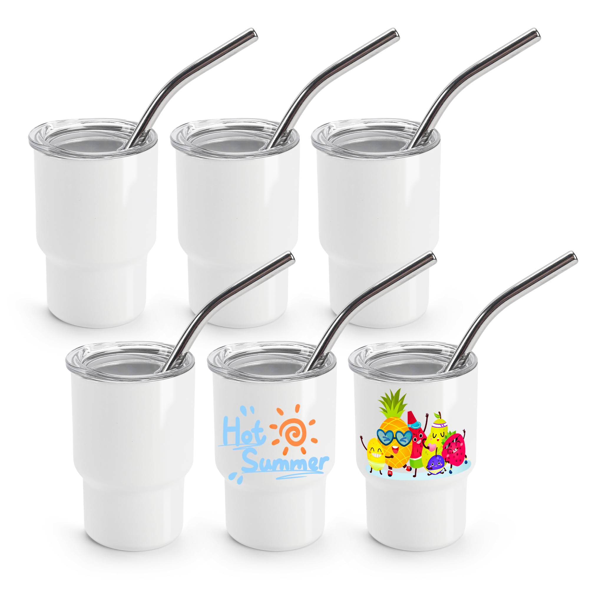 Vaso chupito Joyclub mini 3 onzas con tapa y pajilla, ideal para fiestas discretas.