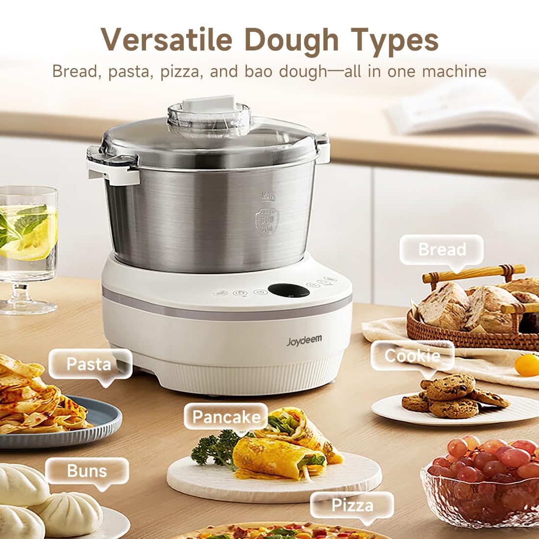 Joydeem HMJ-A701 con capacidad 7qt para varias porciones de masa.