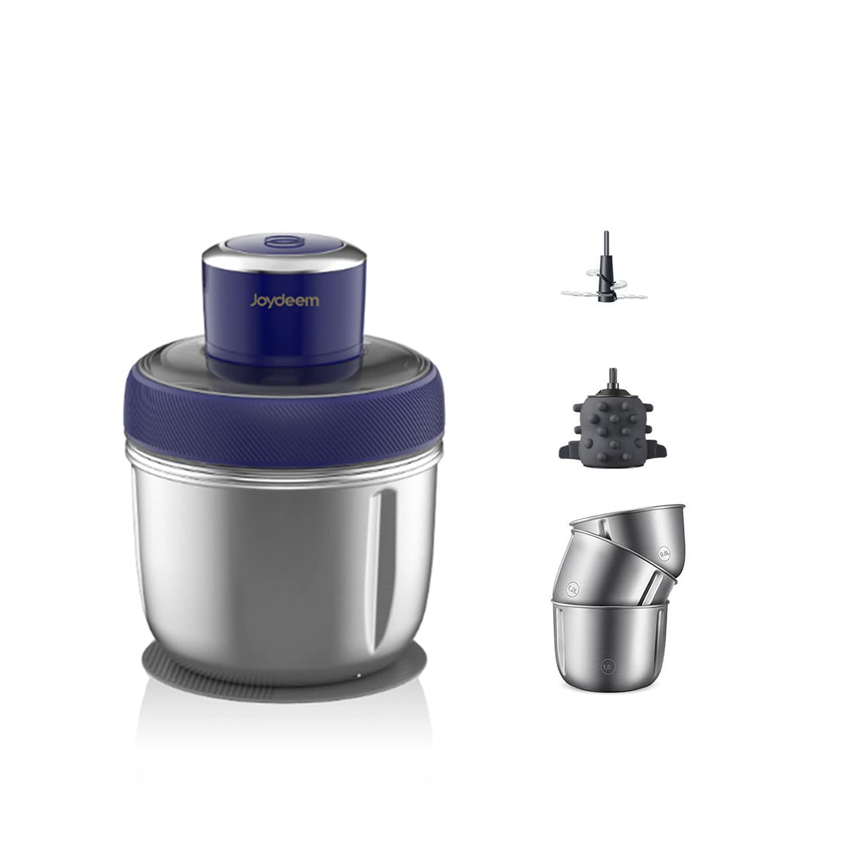 Joydeem JD-376B procesador de alimentos azul para cocina rápida y ordenada.