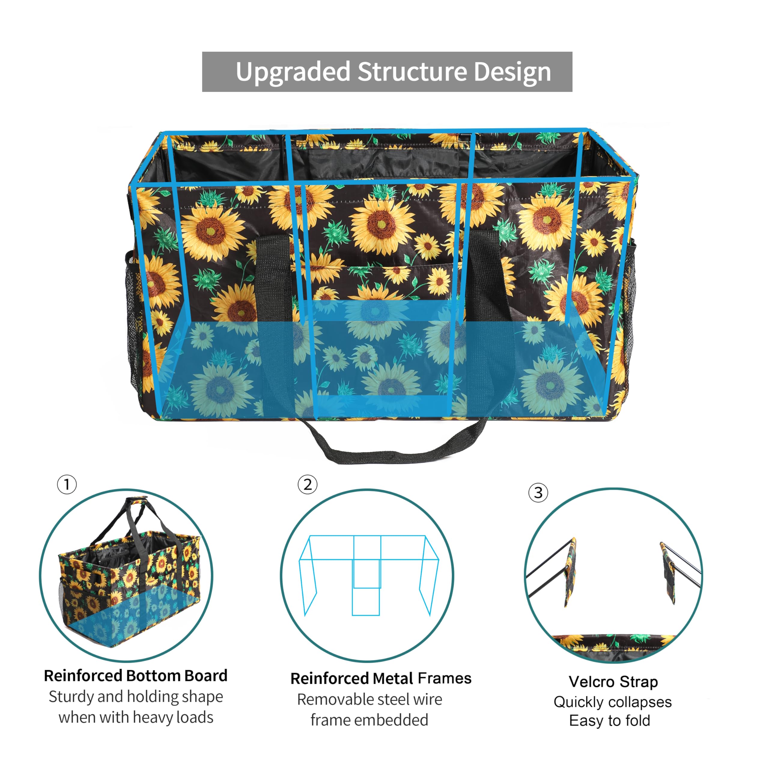 Joyfol Day bolsa tote con estructura metalica mantiene la forma para mayor organización.