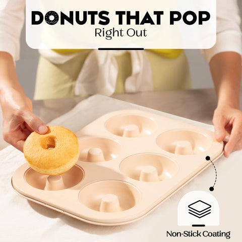 Joyfulware Donas Pan apto para lavavajillas, limpieza rápida