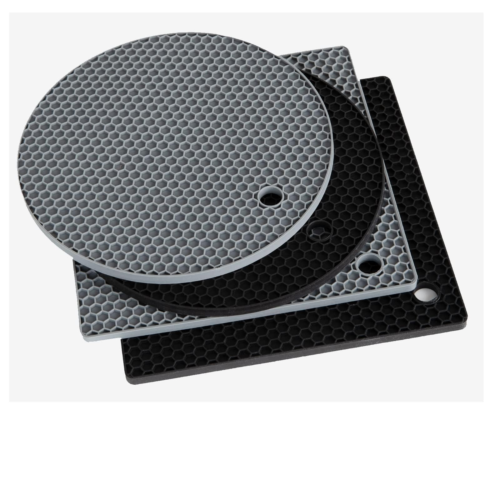 Guante de silicona Joyhalo redondo con diseño panal para proteger superficies calientes.