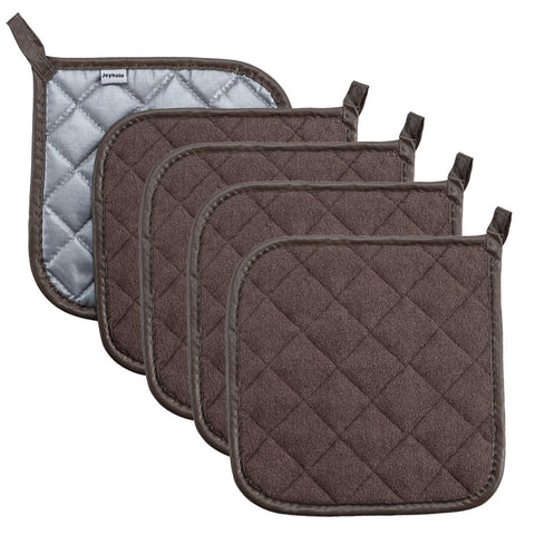 Joyhalo: manoplas de algodón marrón, set de 4 para manipular ollas calientes.