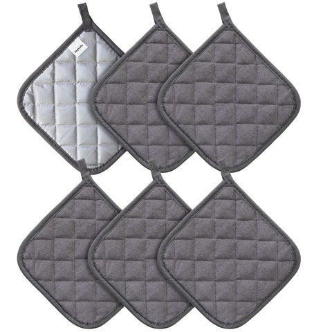 Joyhalo manoplas para ollas en gris oscuro con agarre seguro.