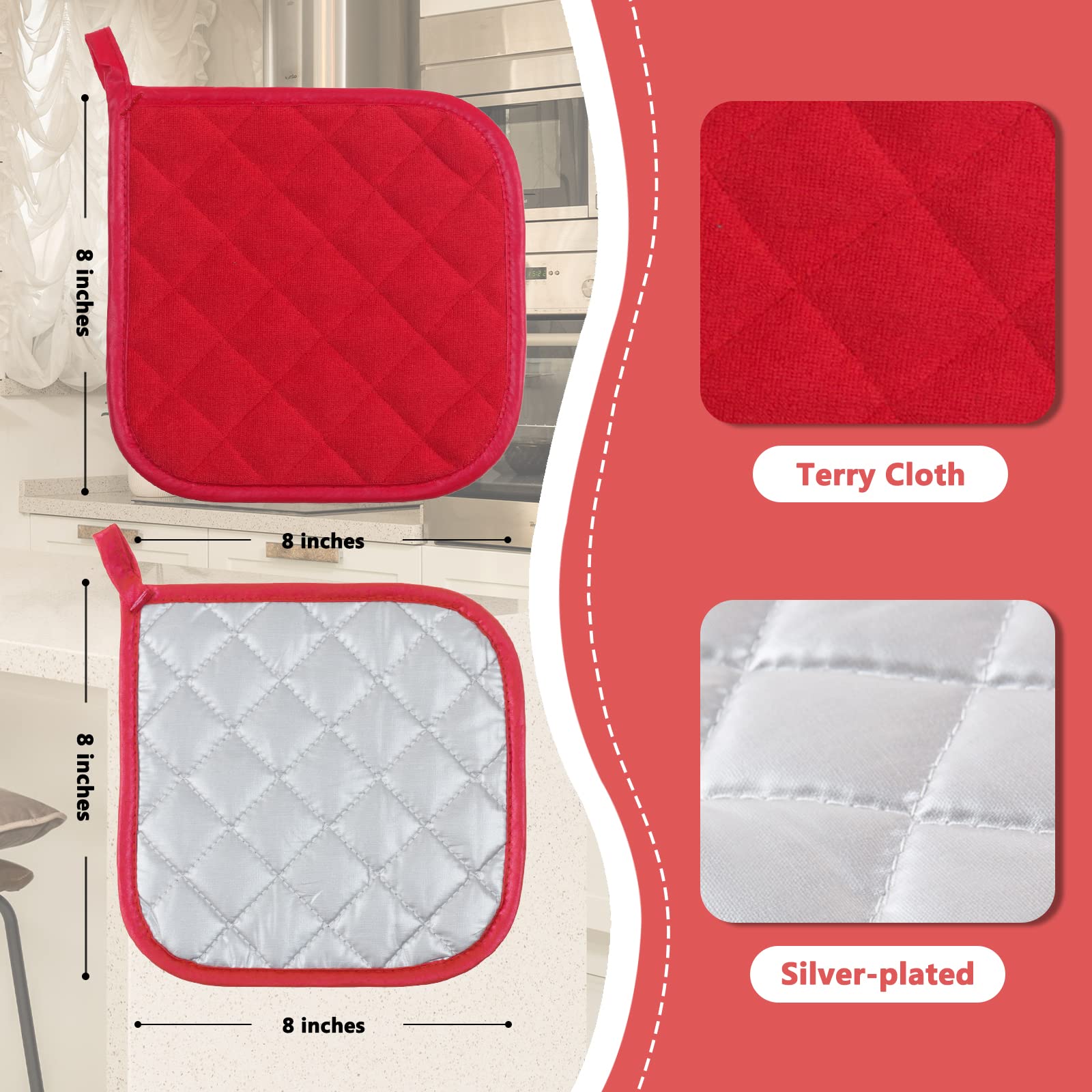 Guantes de JoyHalo de tejido terry para mayor protección en la cocina.