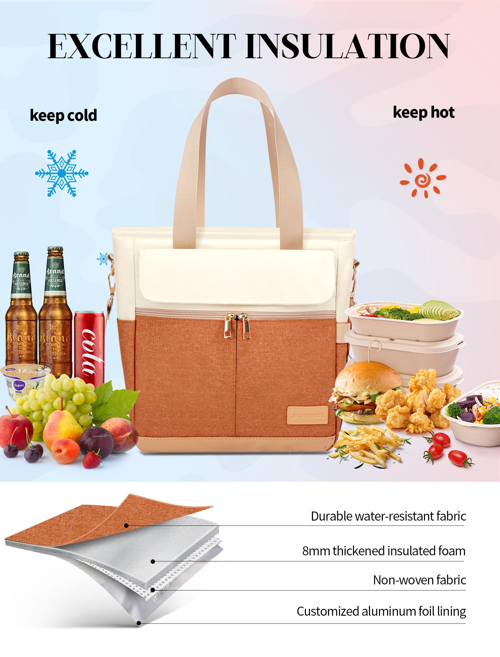 JOYHILL bolsa-almuerzo de 16 L para comidas y bebidas.