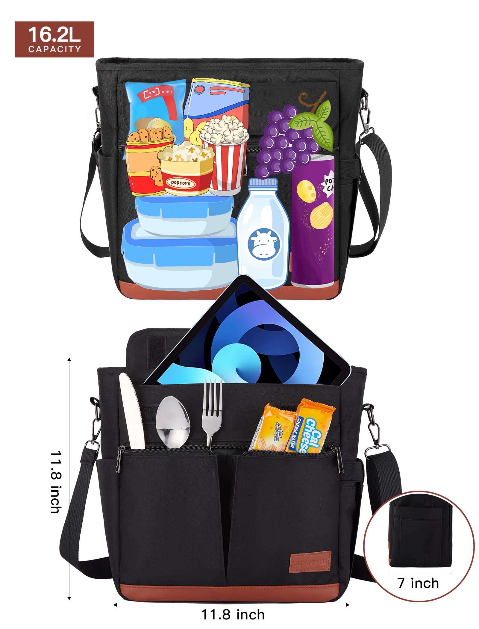 JOYHILL bolsa de almuerzo con correa para hombro, transporte cómodo.