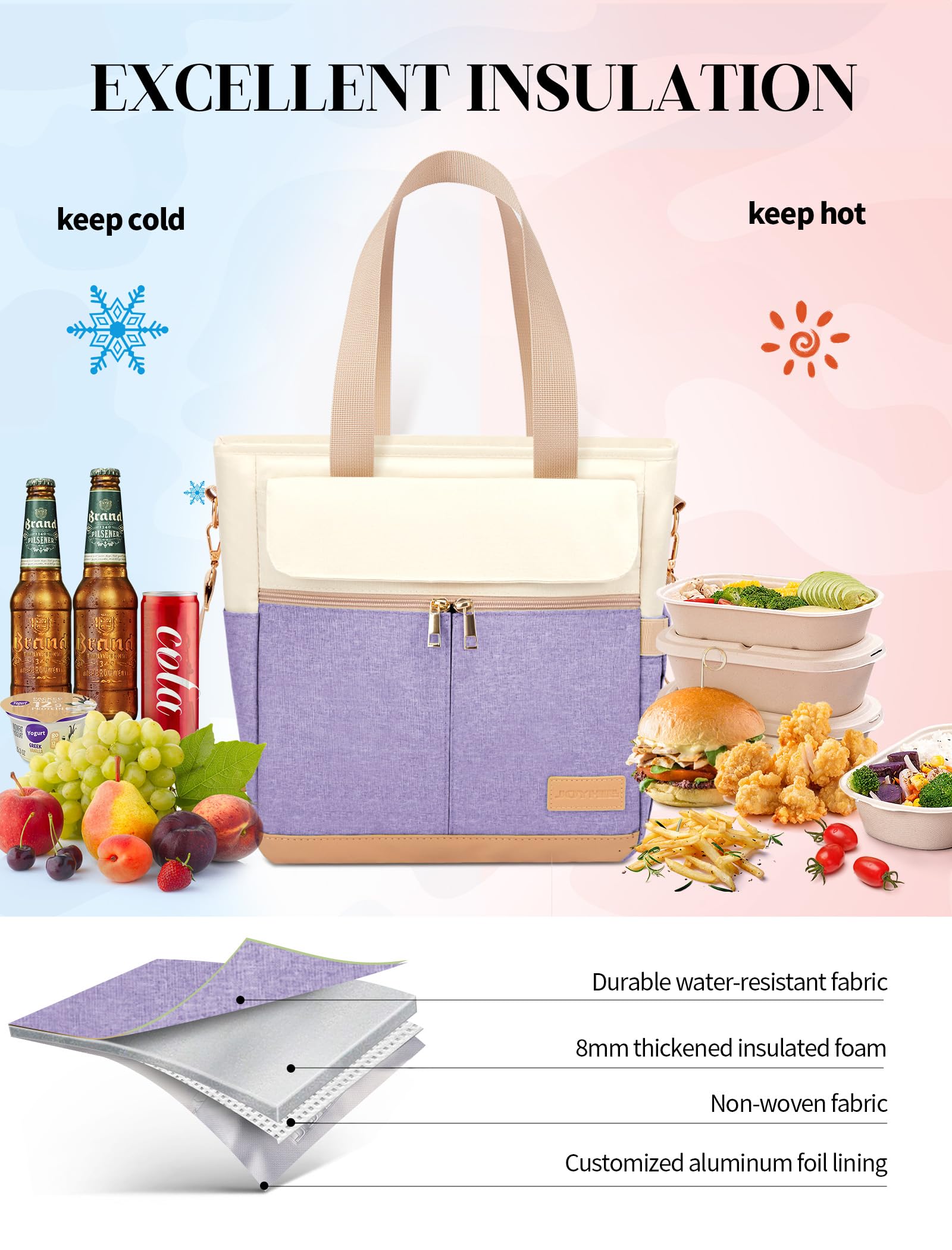 JOYHILL bolsa con capacidad de 16.2 L para porciones y bebidas