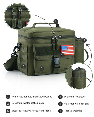 JoyHILL capacidad de 13 litros, espacio para tres tuppers y bebidas.