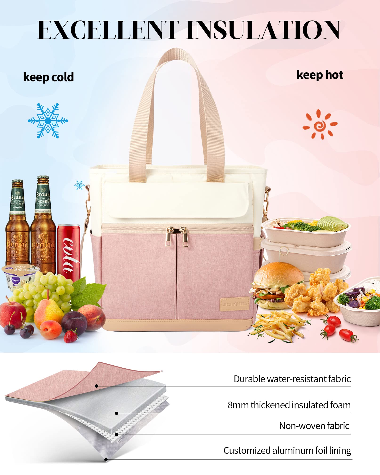 JOYHILL Uso-trabajo-picnic, perfecta para almuerzo diario y salidas al aire libre.