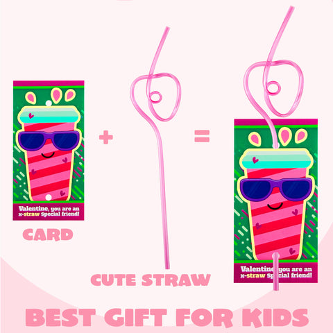 Pajitas JOYIN para fiesta de San Valentín, colores y diseños divertidos.