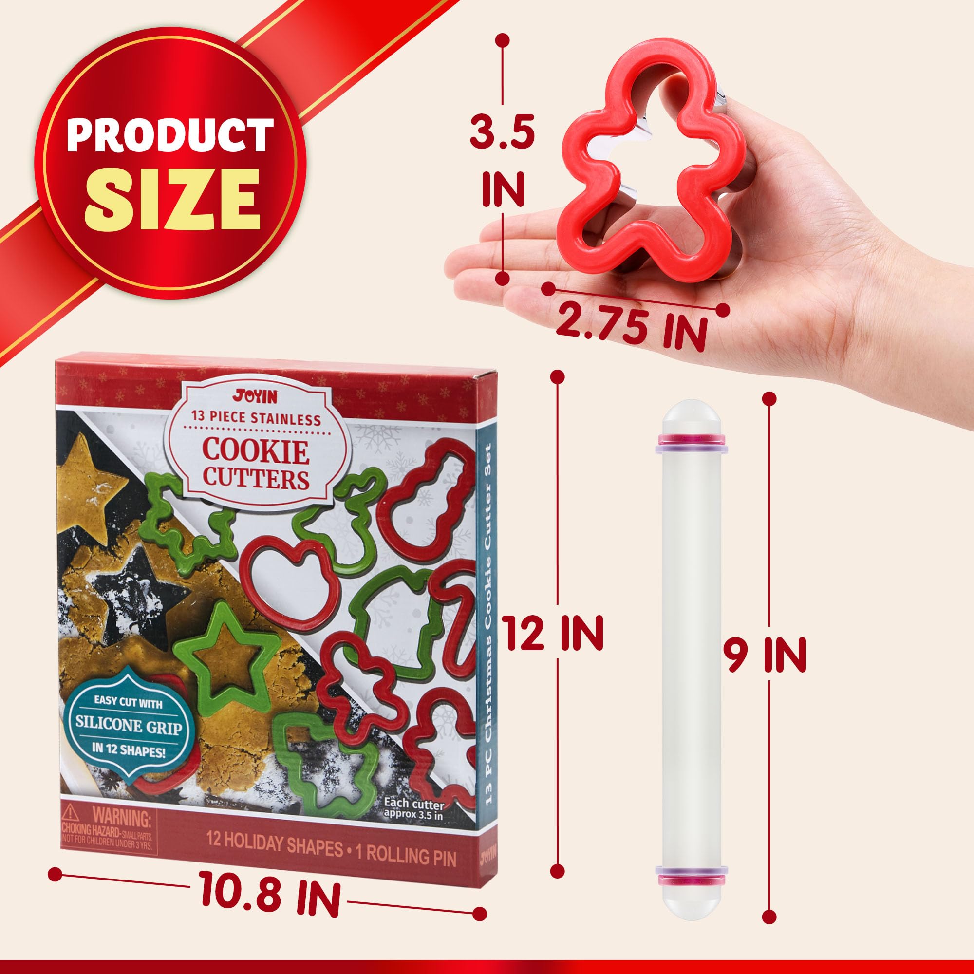 JOYIN cortador galletas forma árbol navideño para decorar pasteles.