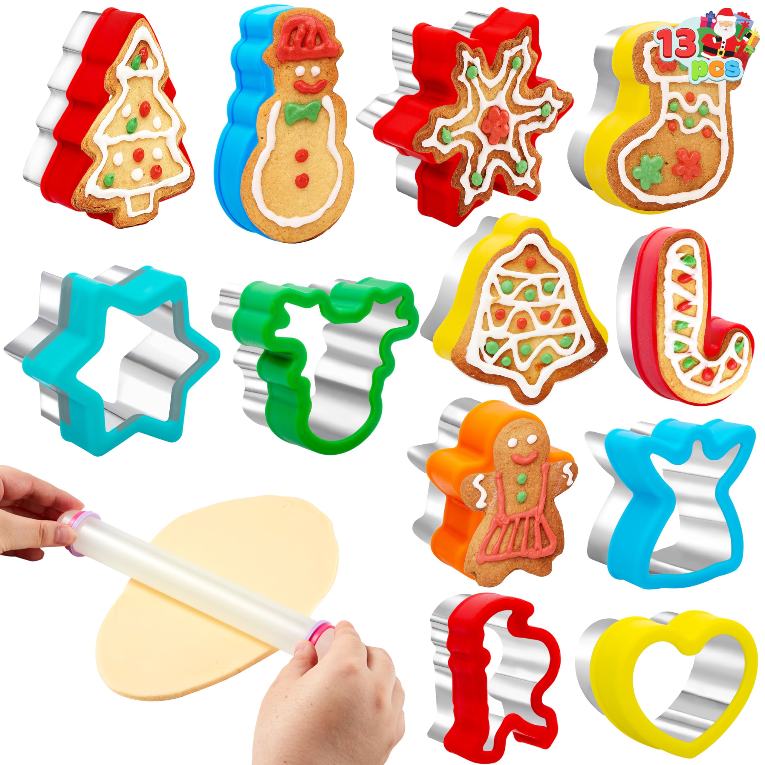 JOYIN cortadores para Navidad: hombre jengibre, recortes precisos para galletas festivas.