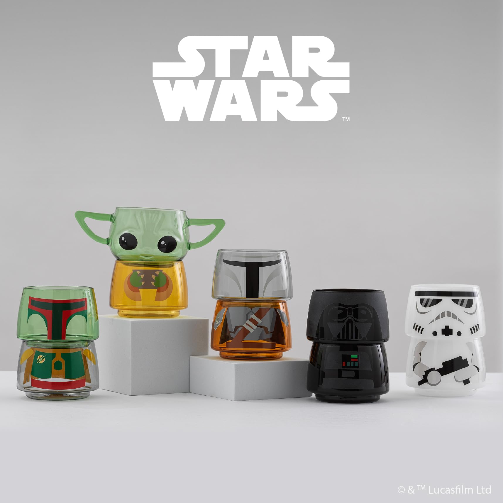 JoyJolt colección Guerra de las Galaxias, vasos decorativos y funcionales.