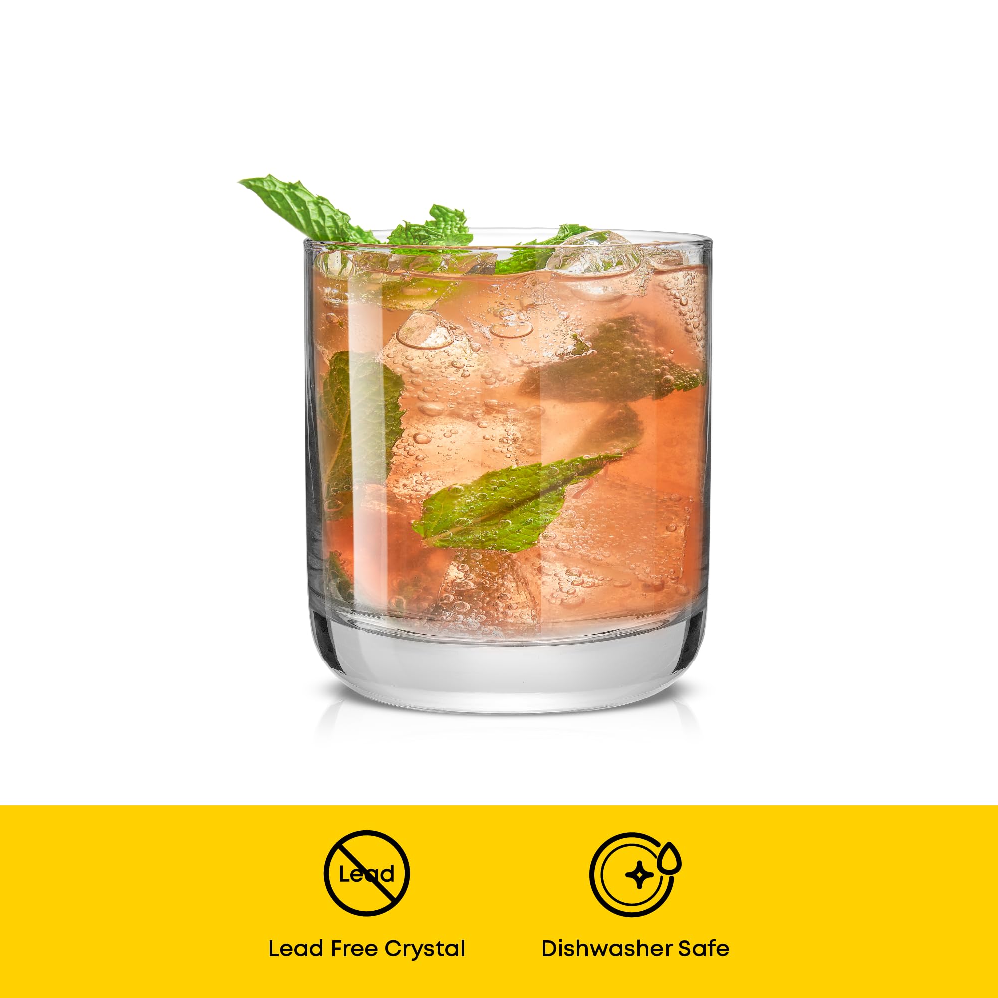 Vaso JoyJolt Faye de 10 onzas con base gruesa.