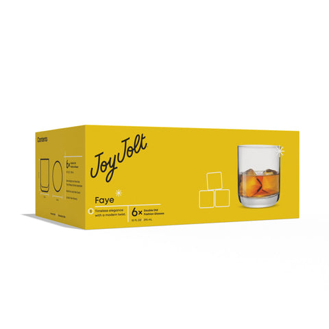 Diseño versátil de JoyJolt Faye para whisky, ginebra o jugos.