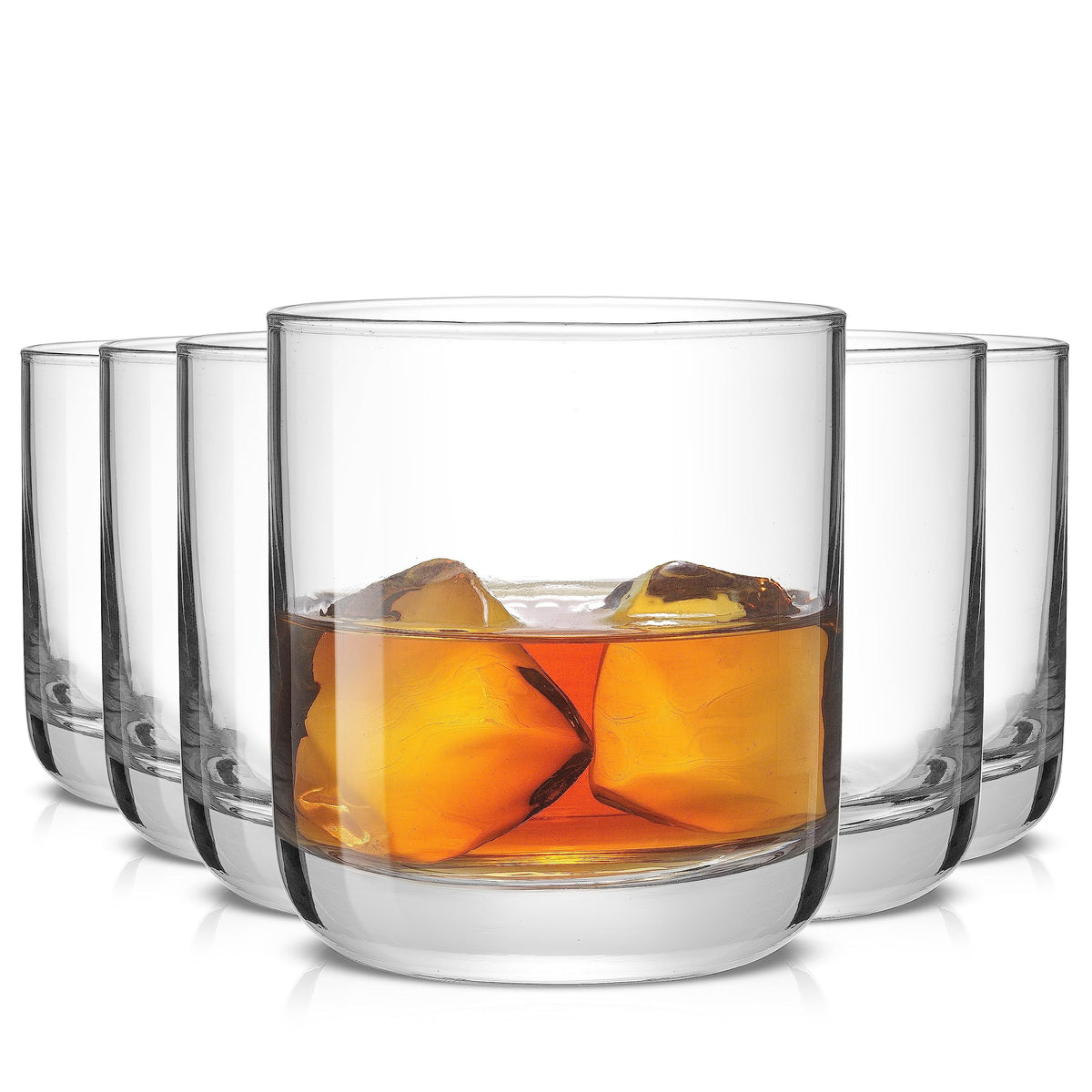 JoyJolt Faye lowball de cristal con base sólida, ideal para degustar whisky.