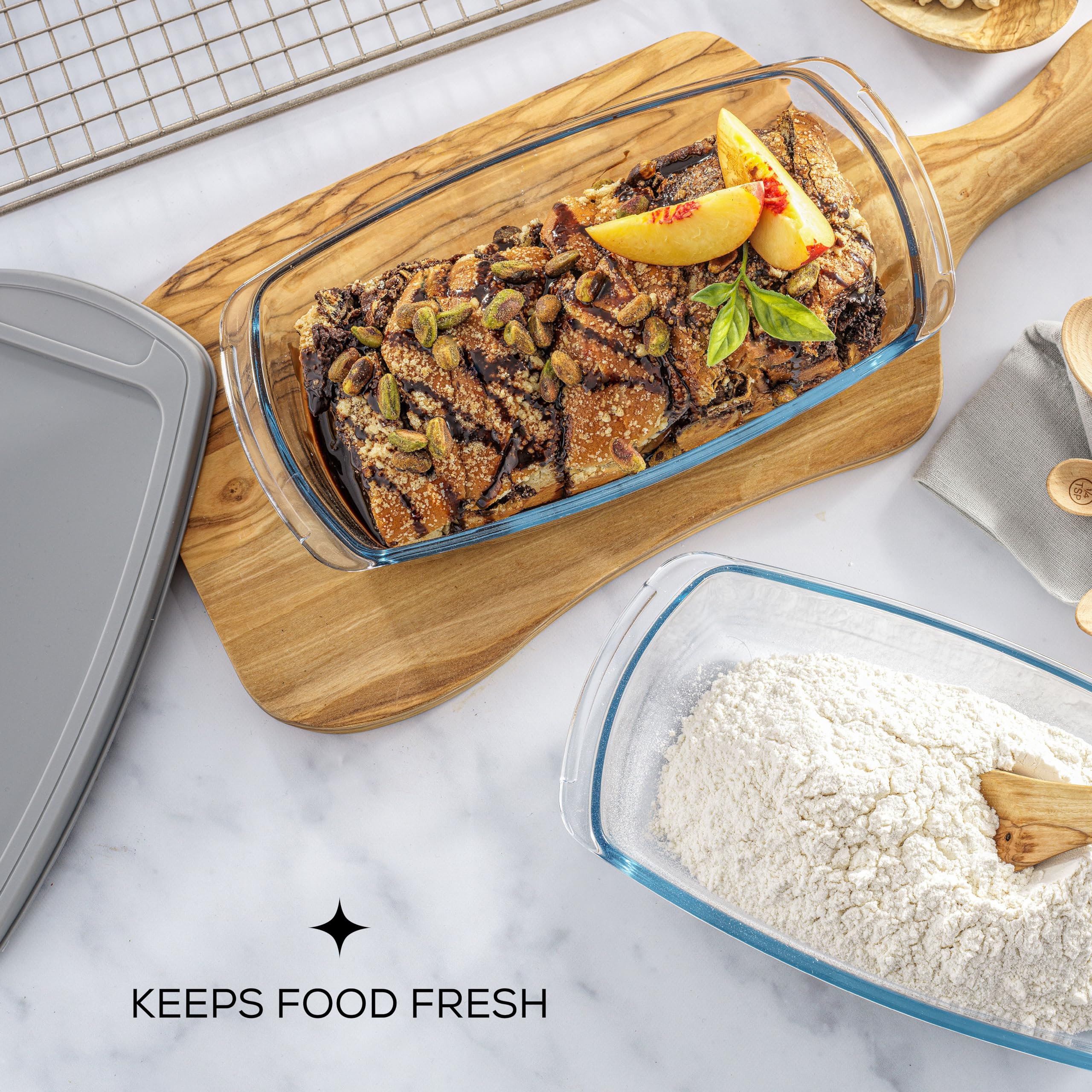 JoyJolt, bandeja de vidrio resistente al calor para hornos