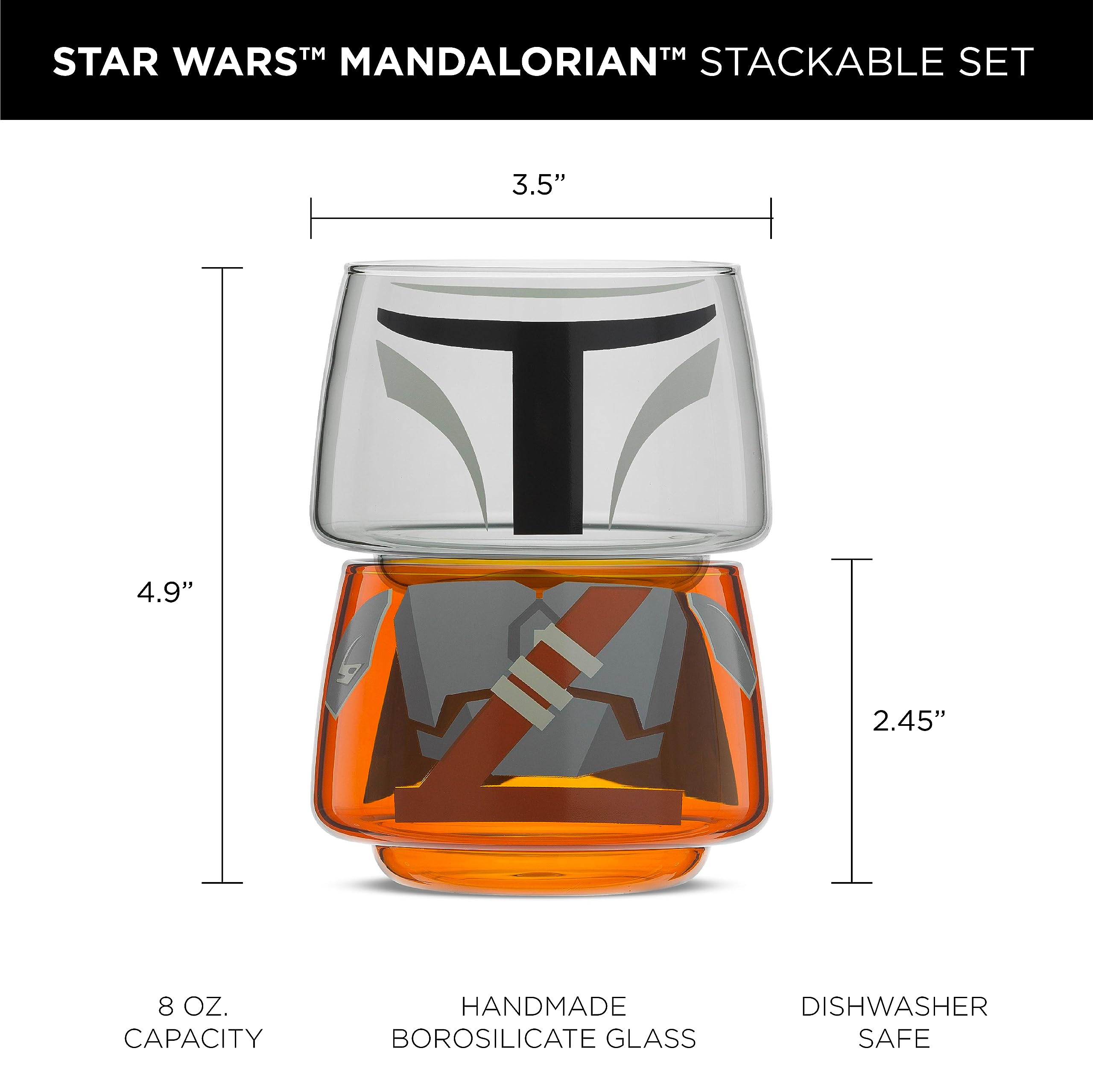 JoyJolt vaso de Guerra de las Galaxias de borosilicato duradero para bebidas.