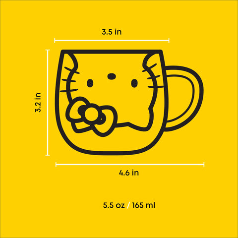 JoyJolt Hello Kitty, taza espresso con diseño 3D para alegrar la pausa.