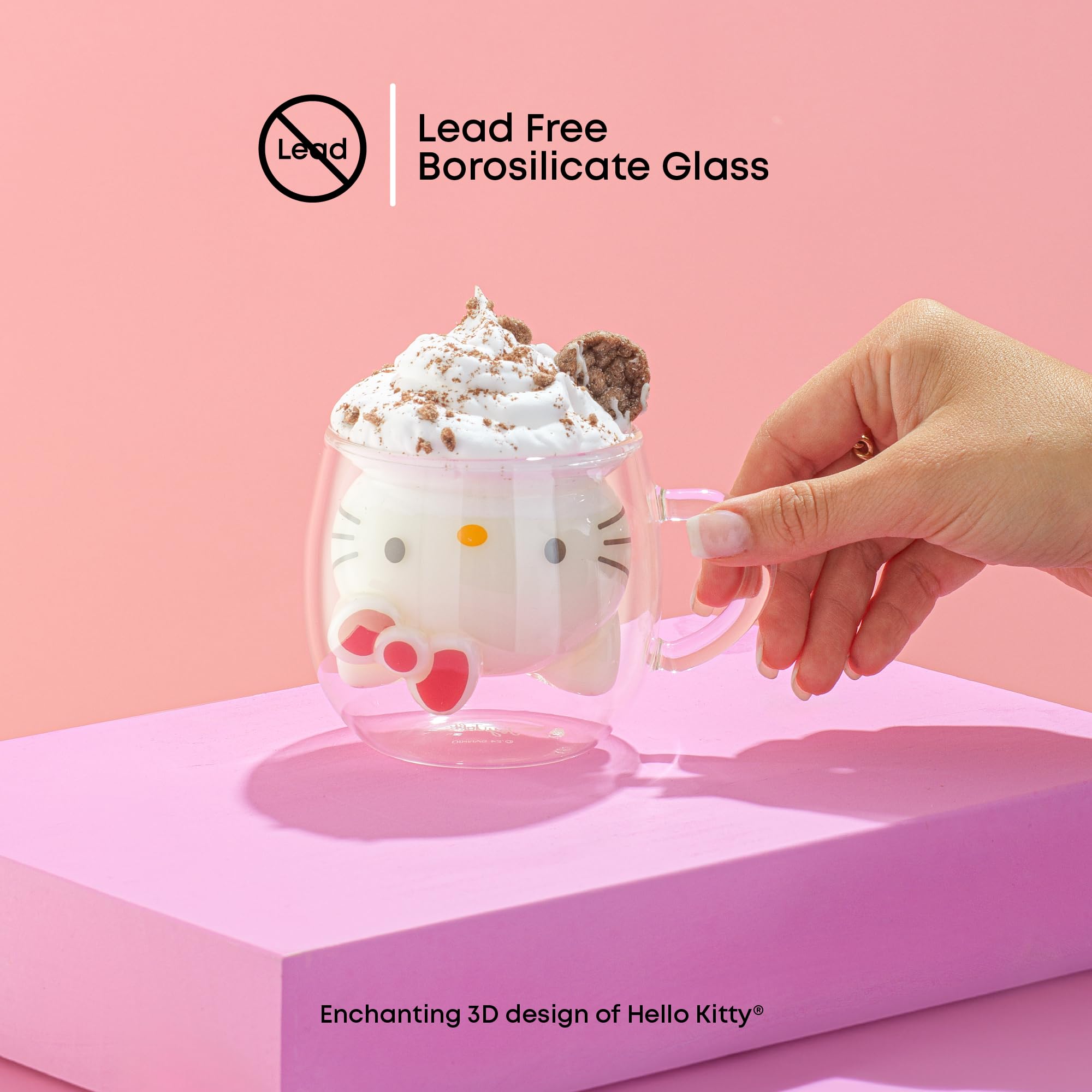 JoyJolt Hello Kitty, taza para té y café con diseño 3D kawaii.