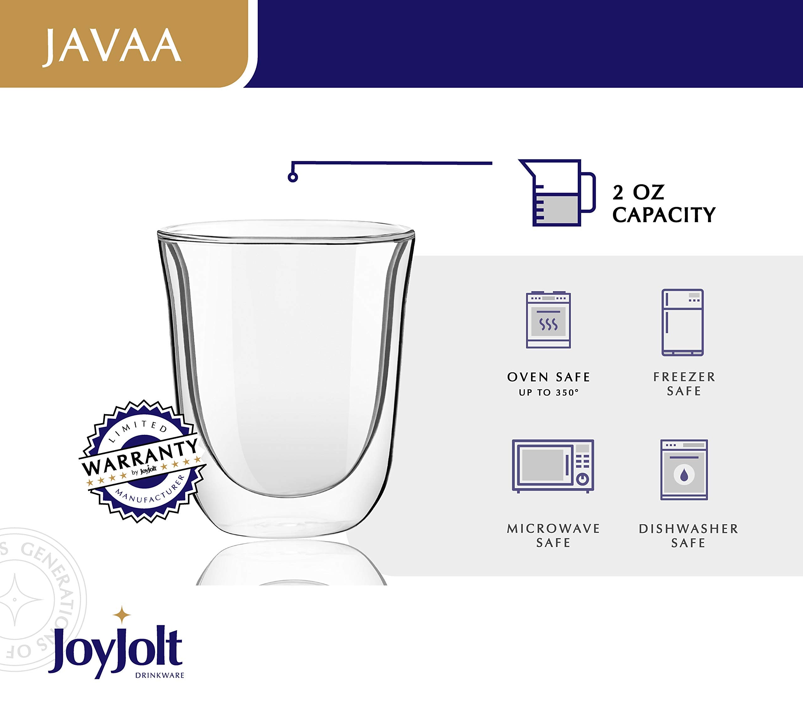 Apto lavavajillas con vidrio borosilicato duradero de JoyJolt Javaah