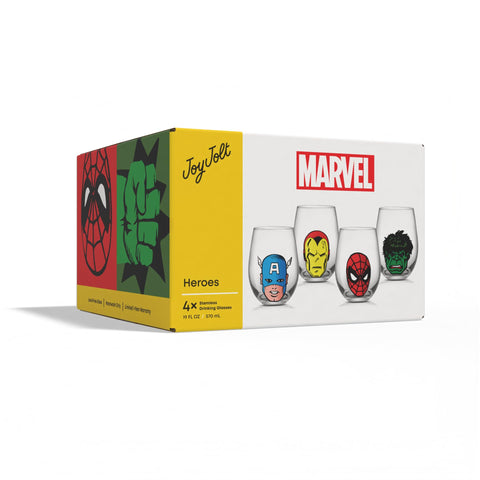 Vaso JoyJolt Marvel Heroes Capitán América detalle de ilustración, regalo para fans.