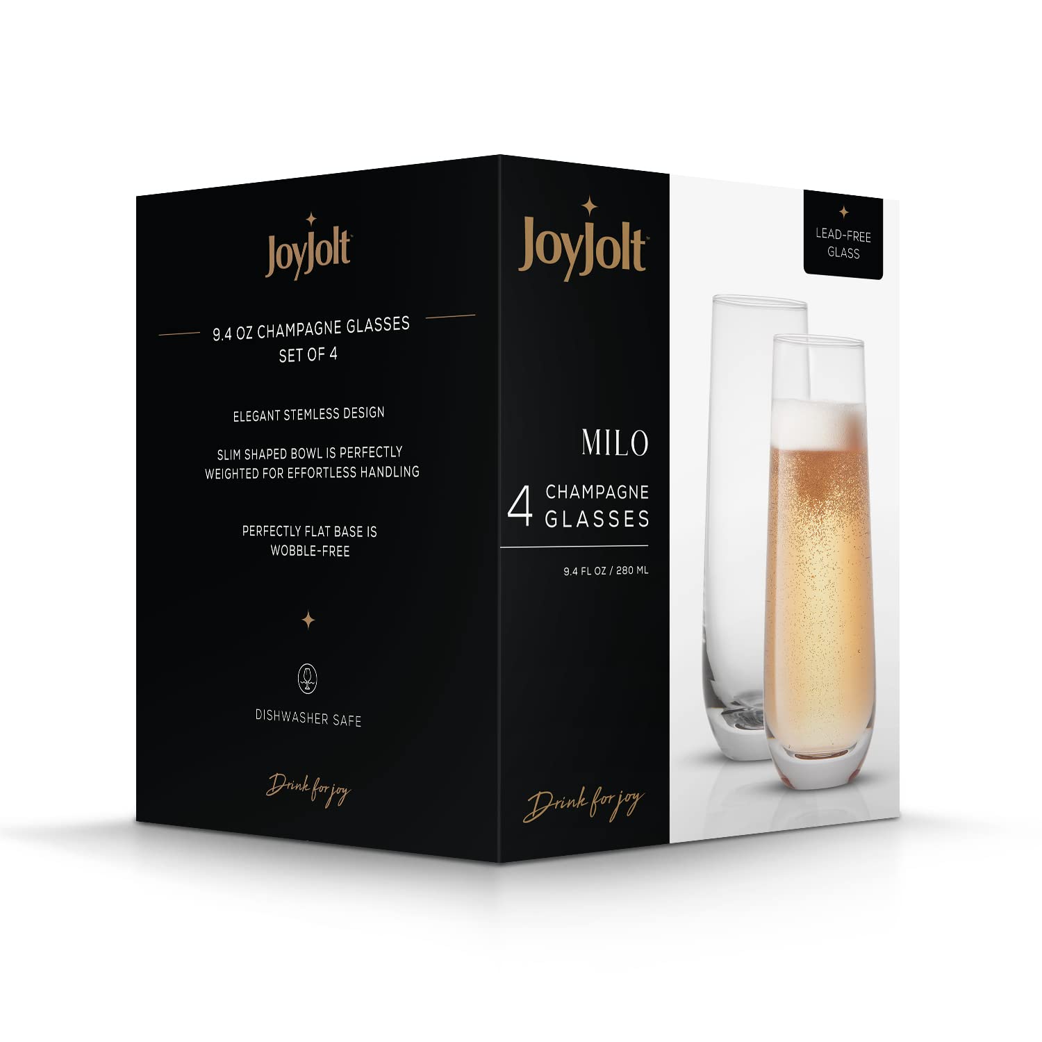 JoyJolt Milo copas aptas para lavavajillas, limpieza rápida y sencilla.