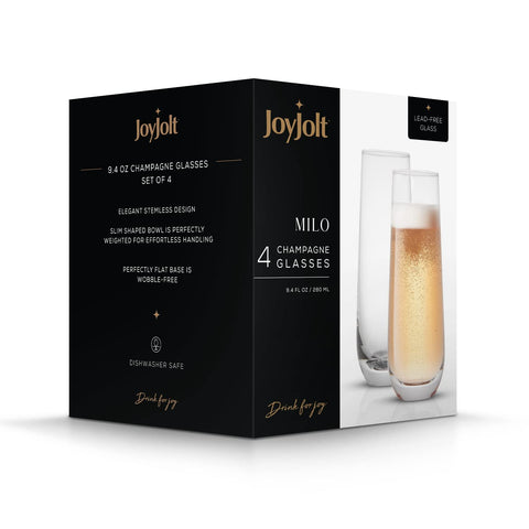 JoyJolt Milo copas aptas para lavavajillas, limpieza rápida y sencilla.