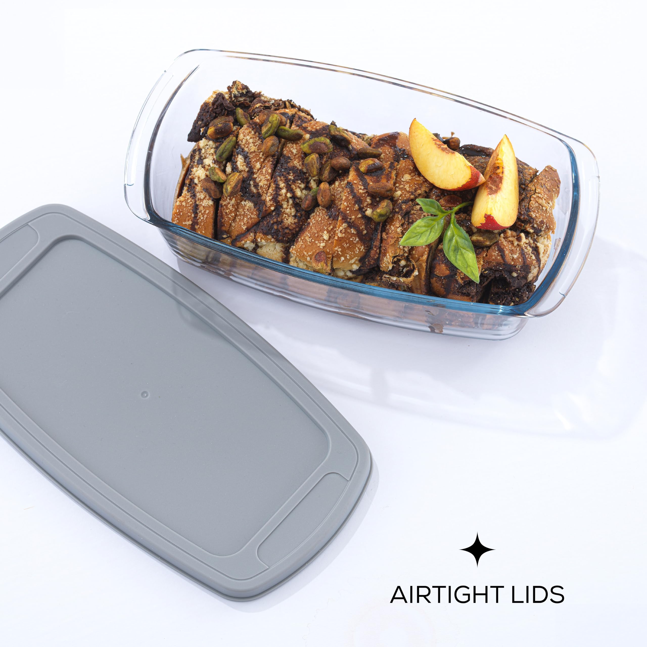 JoyJolt, bandeja rectangular de vidrio apta para hornear pan casero